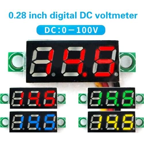 1PCS 0.28 Inch Digital LED Mini Display Module DC2.5V-30V DC0-100V Voltmeter Voltage Test