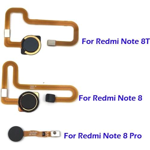 10Pcs/Lot, Home Button FingerPrint Touch ID Sensor Flex Cable Ribbon For Xiaomi Redmi Note 8T 8 Pro Replacement Parts