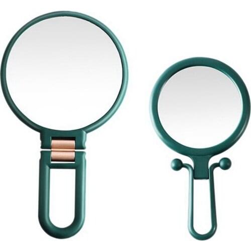 2PCS Hand-Held Makeup Mirror,10x Magnifying Hand Mirror and 2x Travel Makeup Mirror Folding Mirror Small Mirror