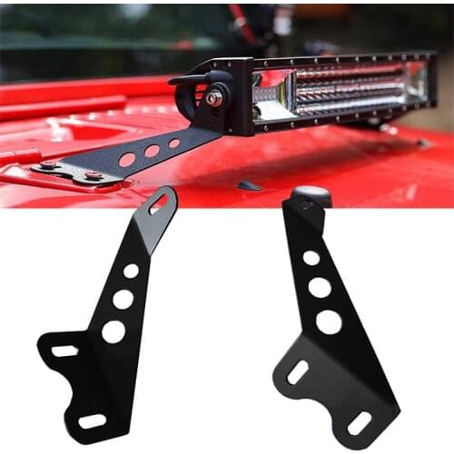 20 Inch LED Straight Stainless Light Bar Mounts Hood Mounting Bracket Fit for Jeep Wrangler JK 2007-2017