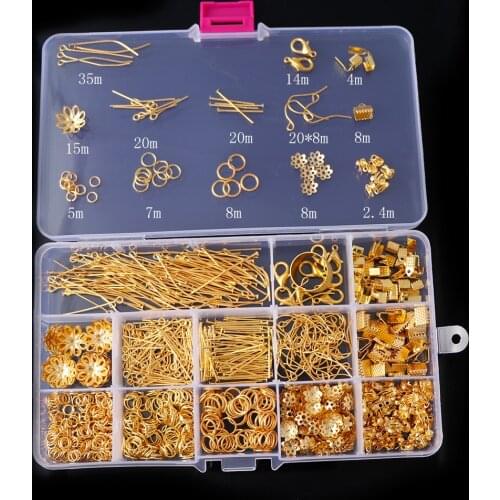 2021 New Jewelry Findings Tools Accessories Set Clip Buckle Lobster Clasp Open Jump Rings Earring Hook Jewelry Making Supplies