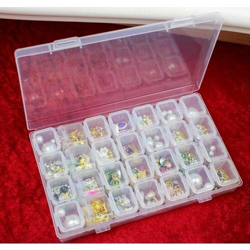 28 Girds Adjustable Plastic Storage Box For Jewelry Nail Art Diamond Painting Accessories Container boxes