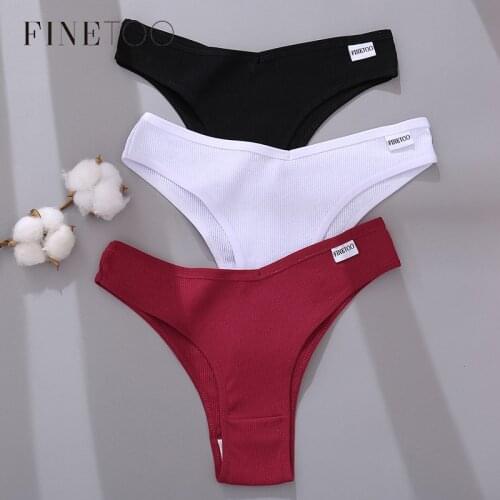 3PCS/Set Sexy Womens Panties Cotton Brazilian Underwear Women V Waist Womens Thong Female Underpants Intimate Lingerie M-XL