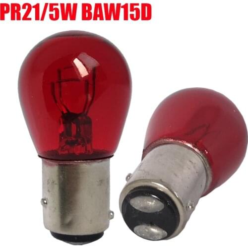 2Pcs BAW15D BAW15S Red Brake Stop Car Rear Tail Light Bulb 567 12V PR21/5W 21W Turn Signals Warning Lights For GM/Ford/SAAB