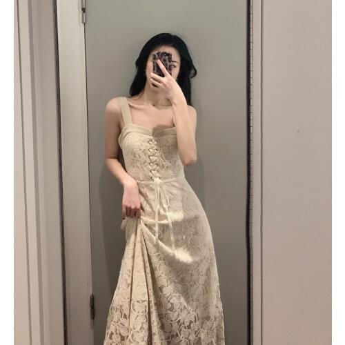 Bella Philosophy 2020 Spring Women Sexy slash neck Dress Female Spaghetti Strap Dress Lady lace High Waist solid Party Vestido