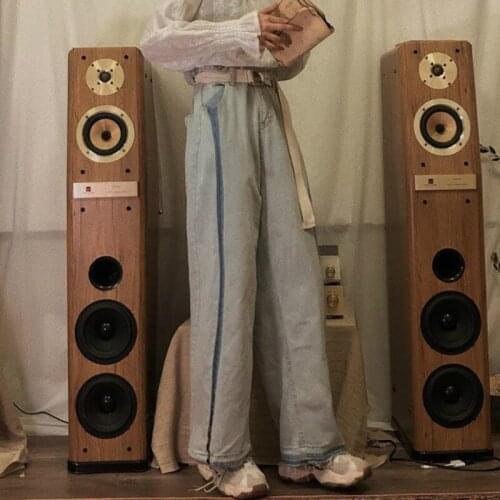 Jeans Women Wide Leg Trousers Panelled Vintage Washed Full Slouchy Jean Harajuku Student Autumn Leisure Fashion Loose Streetwear