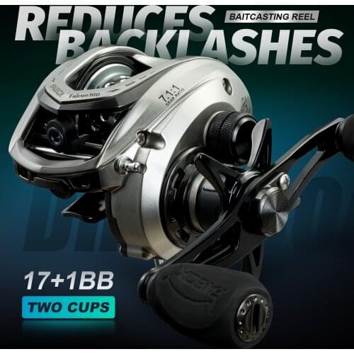 FAISOX Fishing 17BB+1 Reel Double Spool Cup 24-Speed Magnetic Brake