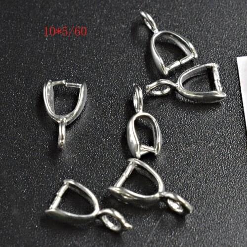 FLTMRH 30pcs 10*5mm silver color Pendant Clips, Pendant Clasps,Jewelry Findings DIY jewely parts accessories
