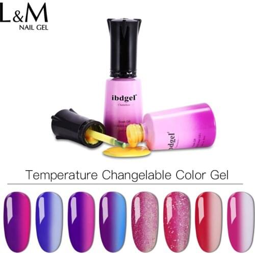 6 Pcs ibdgel Soak off UV LED gel Nail art Temperature Change Gel 12 ml nail polish gel colorful