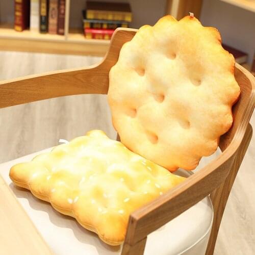 Simulation Cute Cushion Soft Biscuits Stuffed Plush Toys Baby Comfortable Cushion Creative Baby Girls Boys Presents Room Decor