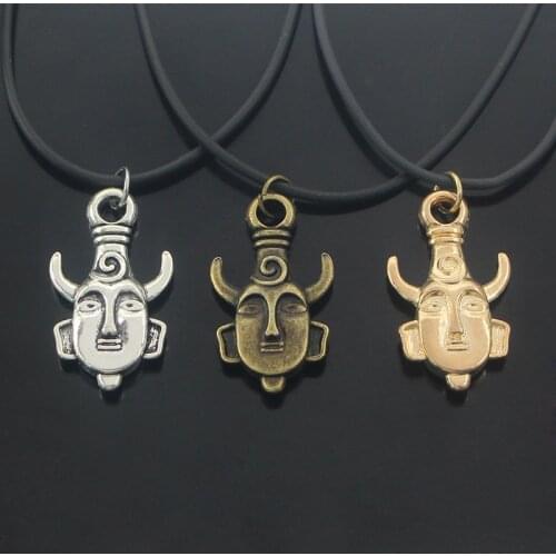 Creative Sided Amulet Buddha Head Pendants Necklaces Anime Supernatural Talisman Leather Chain Necklace For Women Men Collares