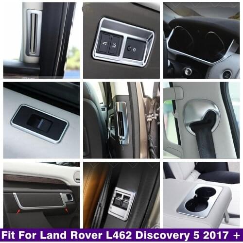 Lapetus Matte Interior Refit Kit Pillar A / B Air AC / Rear Cup Holder Cover Trim For Land Rover L462 Discovery 5 2017 - 2020