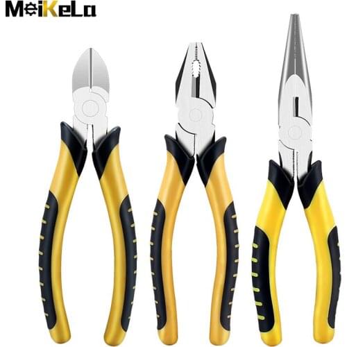 MeiKeLa Multifunctional Electrician Pliers Long Nose Pliers Wire Stripper Cable Cutter Terminal Crimping Hand Tools