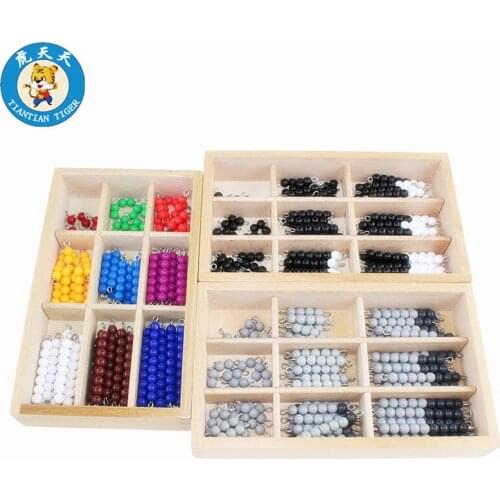 Montessori Baby Toys Math Beads Chain Early Education Toy Preschool Training Checker Board