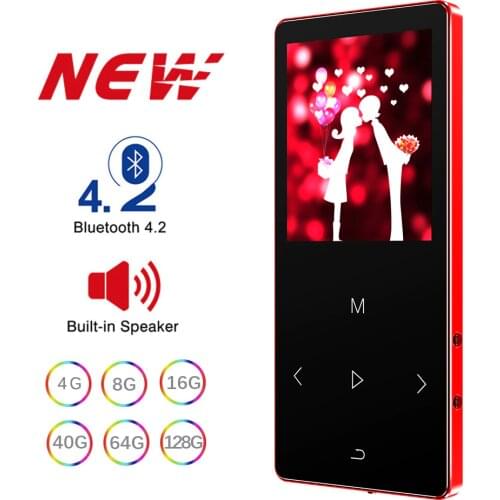Mp3 Player with Bluetooth Fm Radio Recording Built-in Speaker Touch Key 1.8 Inch Screen Hifi Metal Portable Music Walkman