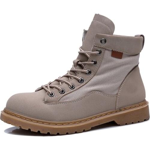 2021 New Breathable Hiking Shoes Men Lace-up Men Casual Boots for Male All-match Comfortable Ankle Boots Men Casual Shoes