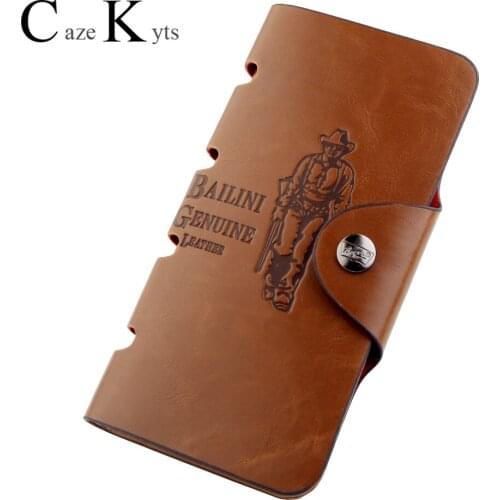 Mens long wallet, leather wallet with dollar clip, suit bag, mens retro button bag, 2020