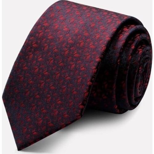 2020 Brand New Fashion High Quality Men 7CM Pattern Red Pink Purple Necktie Wedding Formal Suit Neck Tie for Men with Gift Box