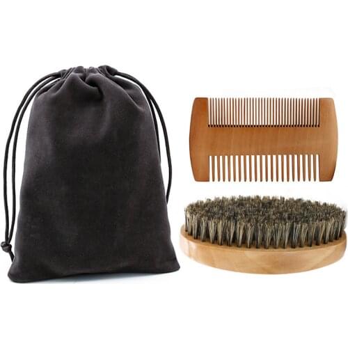 Natural Boar Bristle Beard Brush For Men Bamboo Face Massage That Works Wonders To Comb Beards And Mustache