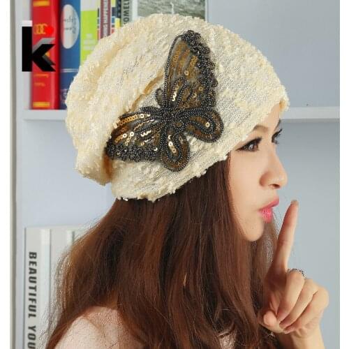 2018 New Fashion Autumn And Winter Caps For Women Beanies Butterfly Hood Turban Hat Gorro Cap Female Skullies Balaclava Hats