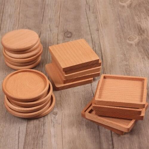 Tea Coffee Cup Pad Square Round Durable Drink Mat Placemats Decor Home Table Heat Resistant Walnut Wood Coasters 1 Pcs