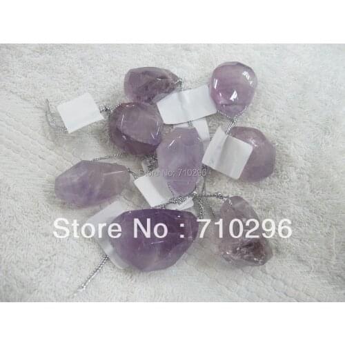 Everlast Pendants 10pcs/lot Natural Amethys t Quartz irregular 25-36mm Natural everlast Jewelry Pendants