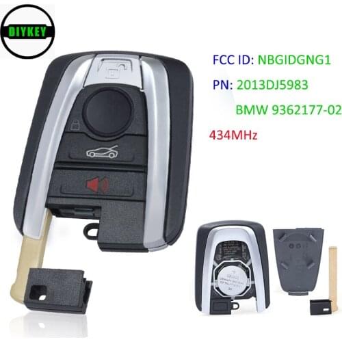 DIYKEY OEM Smart Keyless Remote Control Car Key for BMW i3 i8 2014 2015 2016 2017, Fob 4 Buttons - 434MHz - FCC ID: NBGIDGNG1