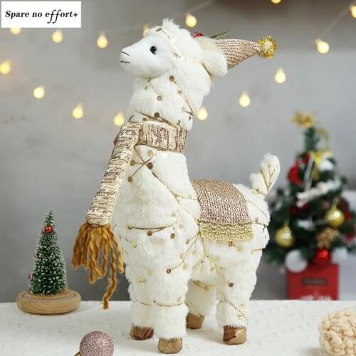 Christmas Deer Doll Gifts Plush Alpaca Doll Christmas Toys Shop Counter Shopping Mall Christmas Home Christmas Tree Supplies