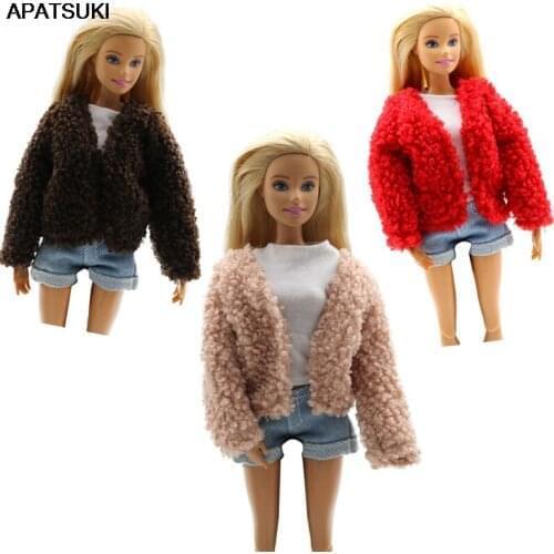 Winter Fur Coat For Barbie Doll Clothes Fashion Outfits Dollhouse 1/6 BJD Dolls Accessories DIY Toys For Children Collection