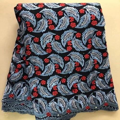 Swiss Lace Fabric 2021 Heavy Beaded Embroidery African Lace Fabrics 100% Cotton Fabric Swiss Voile Lace for Wedding Dress