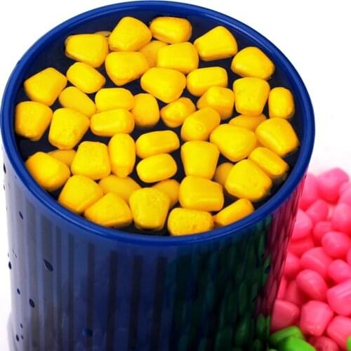 50pcs/Lot Silicone Corn Smell Soft Bait Floating Water Corn Carp Fishing Lures With the Cream Smell of Artificial Rubber Baits