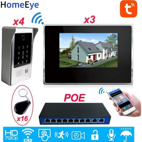 TuyaSmart App Remote Unlock Wifi Video Door Phone SIP Video Intercom System Code Password Keypad/IC Card Security Access Control