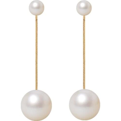 2019 Korean New Popular Earrings Metal Chain Tassel Pearl Dangle Drop Earrings For Women Long Statement Earings Fashion Jewelry