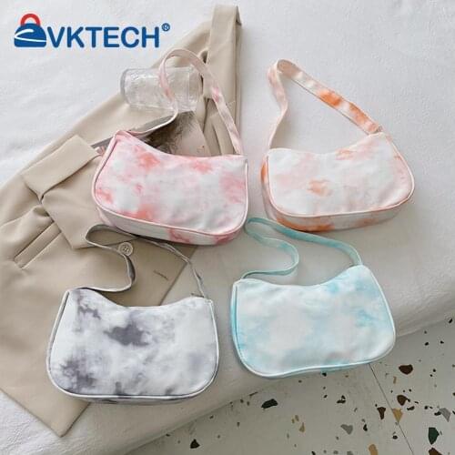 Female Shoulder Bags PU Leather Fashion Underarm Tote Ladies Fashion Tie-dyed Designed Handbags for Shopping