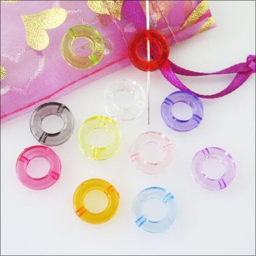 80Pcs Mixed Plastic Acrylic Clear Round Circle Spacer Beads Frame Charms 12mm