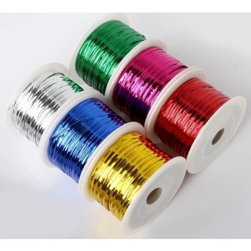 100yard/lot Multicolor 4MM Metallic Twist Tie Packaging Lollipop Rope Wire For Cake Pops Sealing Cello Bags Craft Decoration