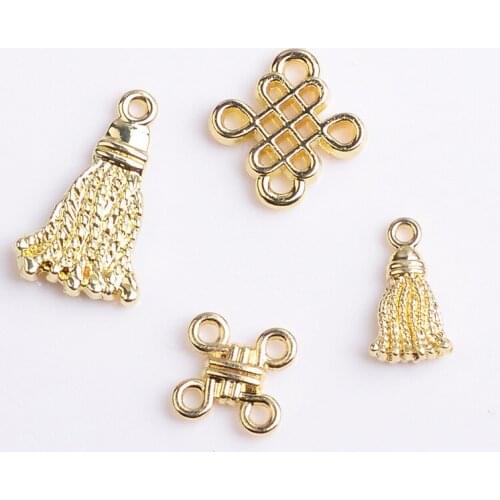 30 Pieces/Lot Metal Chinese Knot Tassel Connector Charms Diy Connectors For Jewelry Making