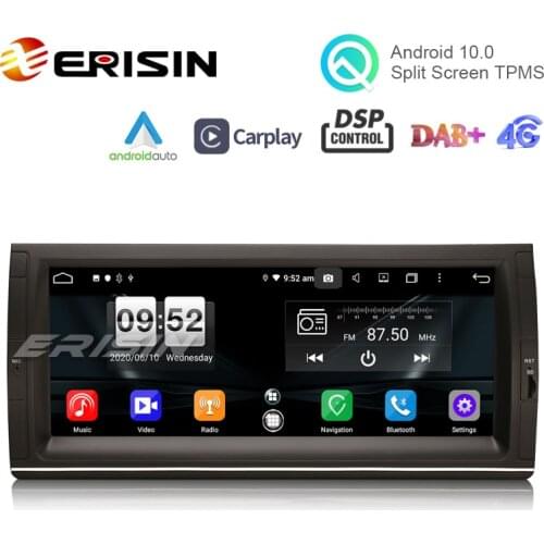 Erisin 8725 10.25" Octa-Core Android 10.0 Auto Radio CarPlay Bluetooth OBD2 Canbus DSP GPS Car Stereo for BMW 5er E39 X5 E53 M5