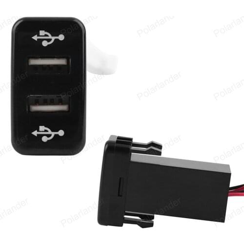 Cell Phone Dual USB 5V 2.1A Car Charger Socket adapter for TOYOTA VIGO