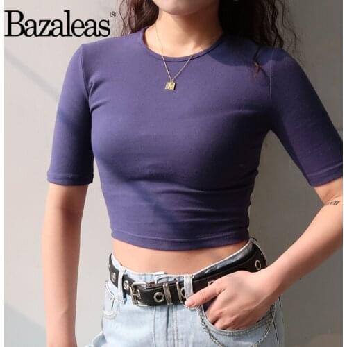 Женские хлопковые футболки Bazaleas China At AliExpress