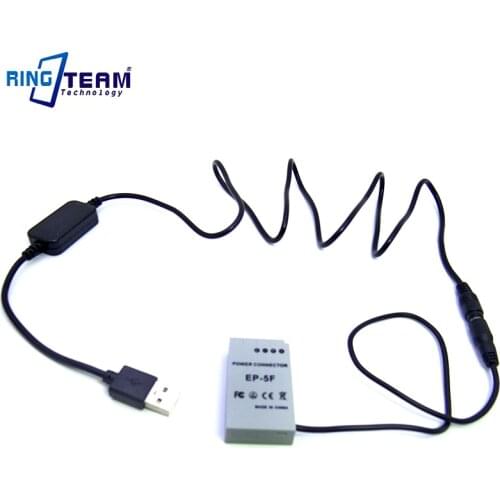 Free Shipping DC 5V USB Drive Power Cable + EN-EL24 battery DC Coupler EP-5F for Nikon 1 J5 1J5 Digital Cameras