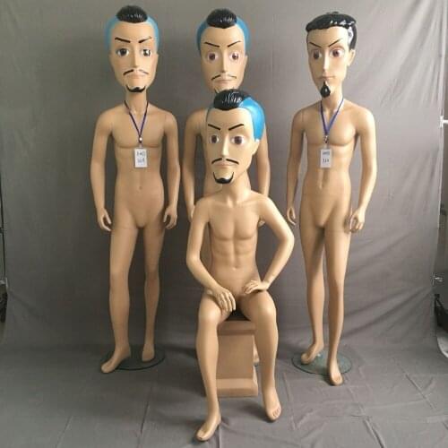 Big Cartoon Grandpa Removable Individual Fashion Male Mannequin Big Beard Male Whole Body Models