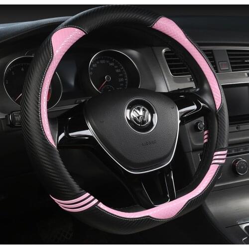 D Shape Car Steering Wheel Cover for VW Jetta 6 2017-2019 Golf 7 Scirocco Bettle 2012-2019 Tiguan 2019 2020 Volkswagen