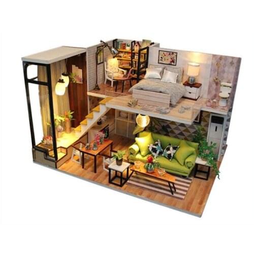 DIY Doll House Miniature With Furnitures 3D Wooden House Model Handmade Toys Children Gift Romantic Nordic M030