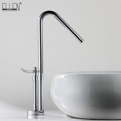 ELLEN Bathroom Faucets Vessel Sink Faucet Hot Cold Water Mixer Tap Tall Deck Mounted Crane Chrome Finished EL11