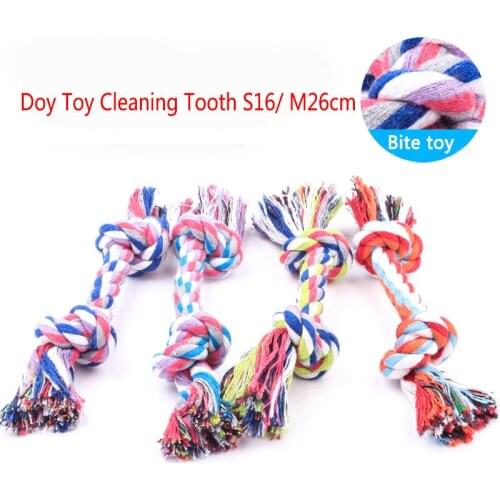 Pet Dog Molar Toy Double Knot Bite Rope Cotton Weave Healthy Tooth Cleaning for Cotton Rope Teddy Bomei Xishi Bi Xiong Toy