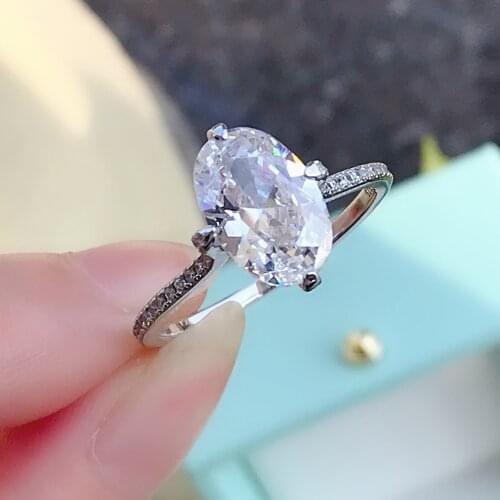 New Arrivals 925 Sterling Silver Simple Oval Gemstone Ring, Wedding Party Boutique Jewelry Wholesale