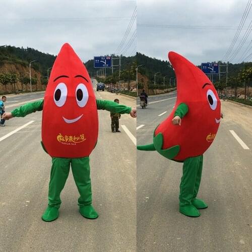 Red Pepper Mascot Costume Vegetables Theme Halloween Christmas Carnival party Fancy Dress Walking Clothes Adult Size