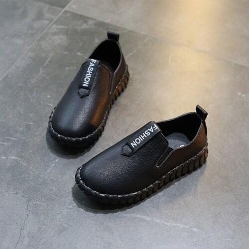 Autumn Children Leather Shoes Fashion Boys Sneakers Flat Heels Casual Shoes Kids Boys Loafers Non-slip SML003