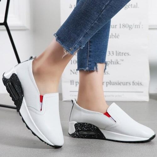 Spring Women Flat Sneakers Shoes Slip On Genuine Leather Casual Ladies Platform Shoes Women Summer Footwears Shoes 56y7